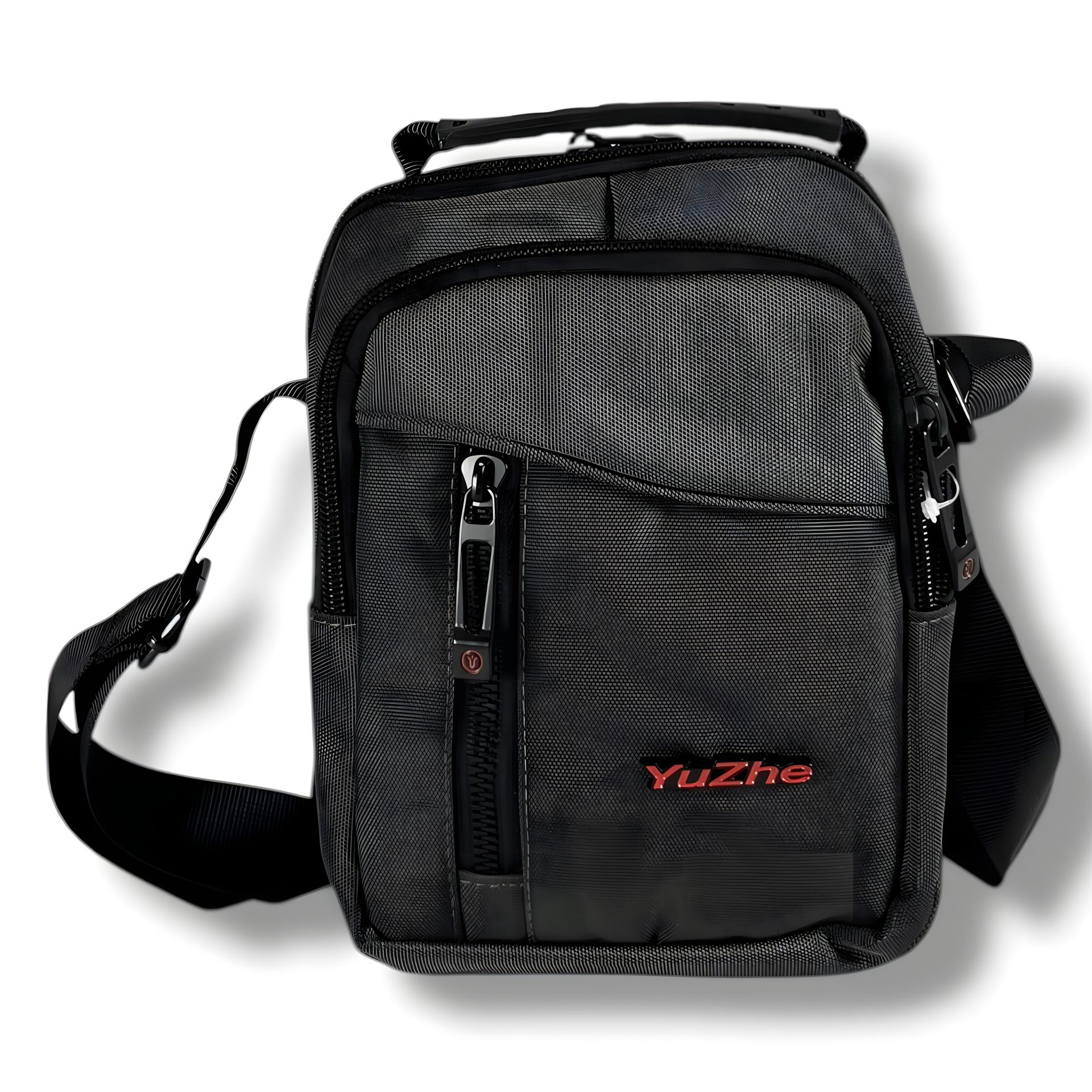 Серая мужская текстильная сумка через плечо Серая мужская текстильная сумка через плечо