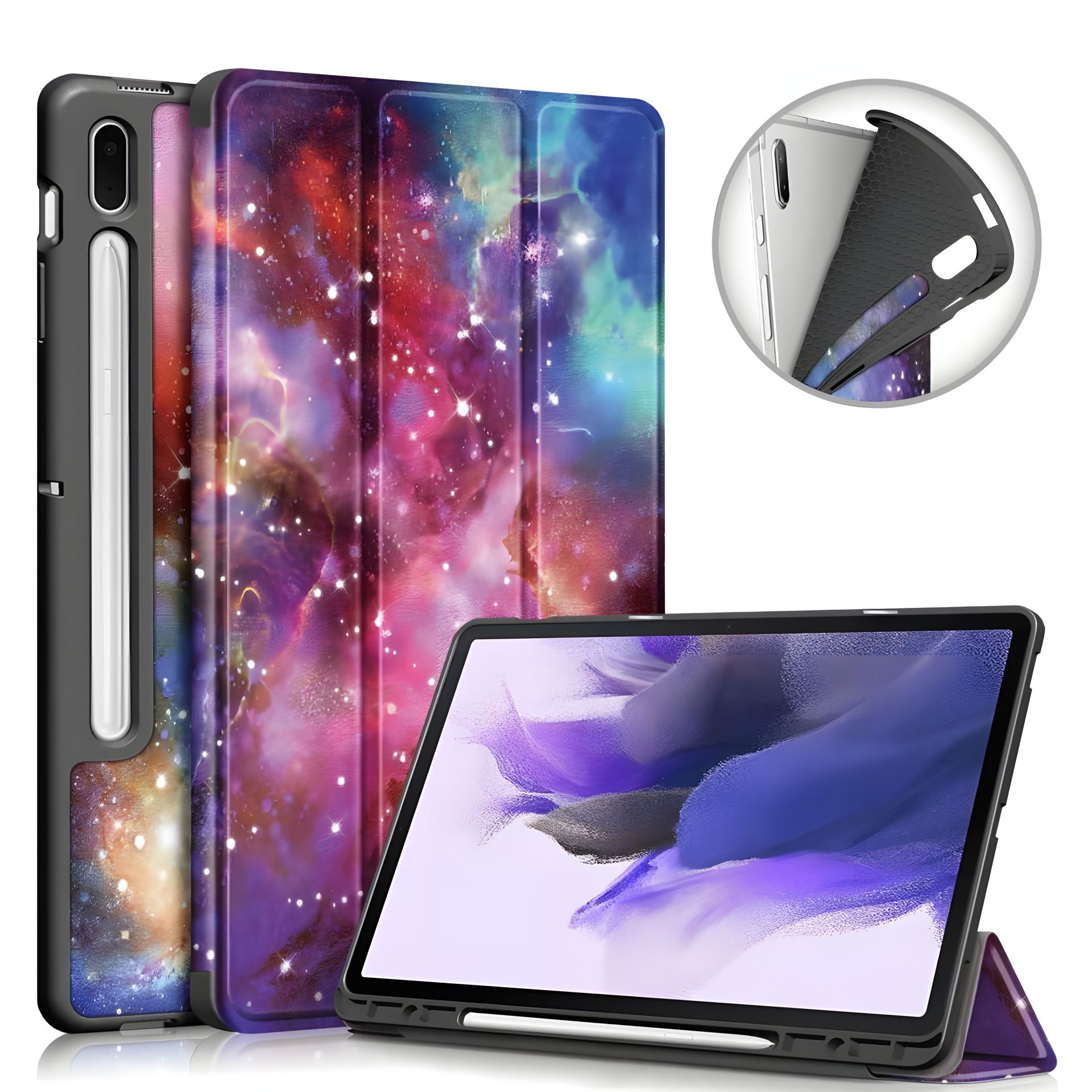 Samsung Galaxy Tab S10+ Plus / S9 Fe + / S9 Plus чохол SlimTPU Spen holder Галактика Samsung Galaxy Tab S10+ Plus / S9 Fe + / S9 Plus чохол SlimTPU Spen holder Галактика