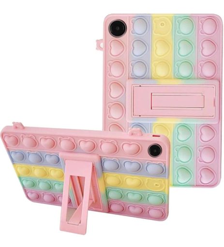 Чохол SoftGel Kids дитячий pop-it Samsung Galaxy Tab A9 8.7 SM X110 X115 Веселковий