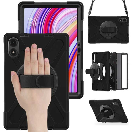 Чохол Rugged 3 Layers броньований протиударний з захистом для Xiaomi Redmi Pad 2 Pro 12.1 2025 Чорний