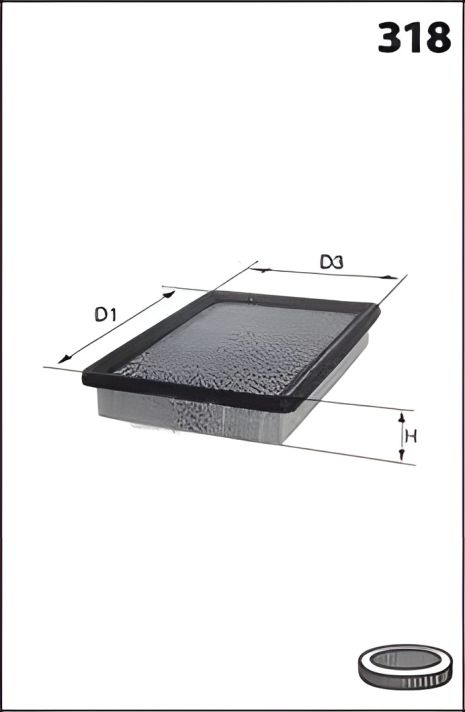 Повітряний фільтр LANCIA MUSA, ALFA ROMEO, FIAT 500L, MECAFILTER (ELP3989)