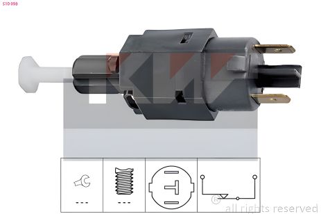 Вимикач стоп сигналу датчик DAEWOO LANOS, LEGANZA, NUBIRA, OPEL VECTRA, KW (510098)