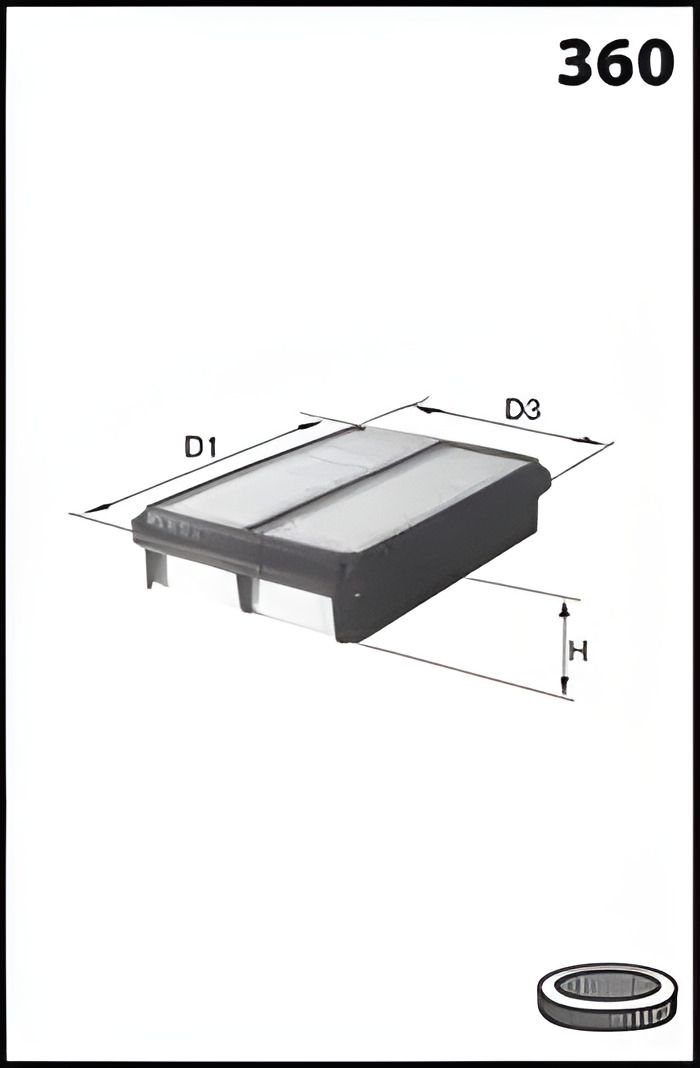 Воздушный фильтр для DAEWOO LANOS, MECAFILTER (ELP3839) Воздушный фильтр для DAEWOO LANOS, MECAFILTER (ELP3839)