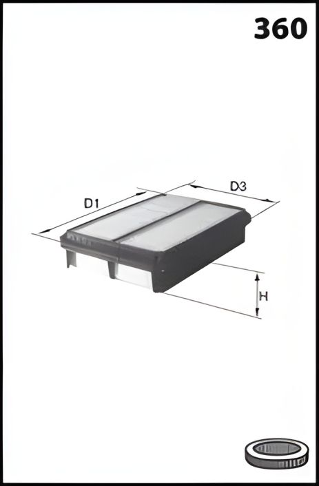 Повітряний фільтр TOYOTA AVENSIS, MECAFILTER (ELP9206)