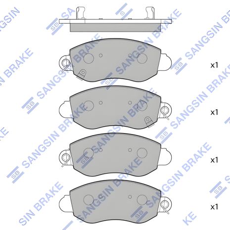 Комплект дисковых тормозных колодок FORD AUSTRALIA, SANGSIN (SP1275)