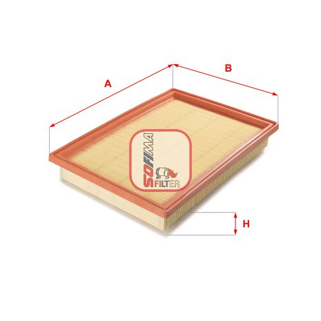 Повітряний фільтр для SEAT ALHAMBRA, FORD GALAXY, VW SHARAN, від SOFIMA (S0502A)