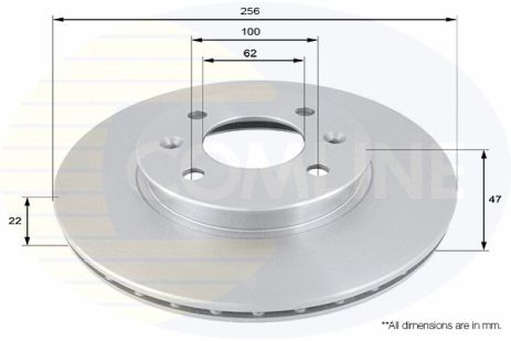 Диск гальмівний HYUNDAI i20, KIA RIO, HYUNDAI SOLARIS, COMLINE (ADC1077V)