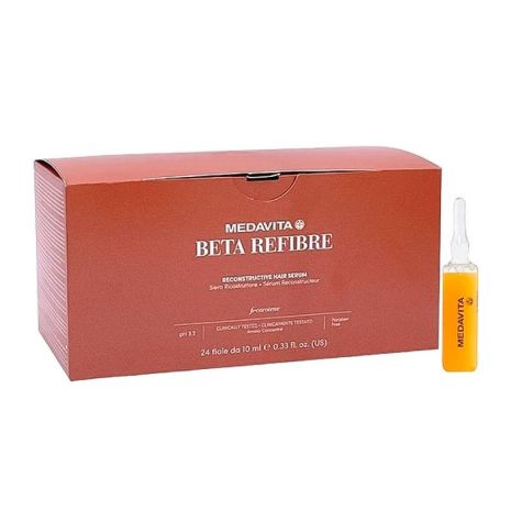 Сыворотка Medavita Beta Refibre Reconstructive Hair Serum для восстановления поврежденных волос, упаковка 24х10 мл