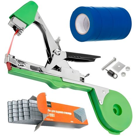 Набір для підв'язки рослин: Степлер + Скоби (10100шт) + Стрічка (11 шт/330 м)