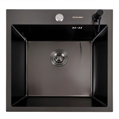 Мийка кухонна 50*50 чорна PVD Valeso Handmade ECN (2,0/0,5)