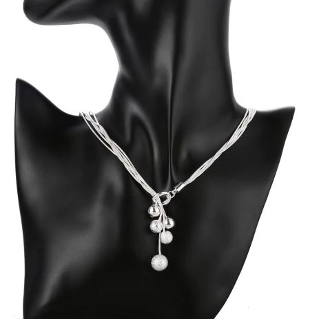 Многослойная подвеска кулон с шарами Висячие Бусы стерл. ср. проба тиффани tiffany