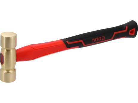 Молоток з латунним обухом m=500 г, скловолоконна ручка Yato YT-45292
