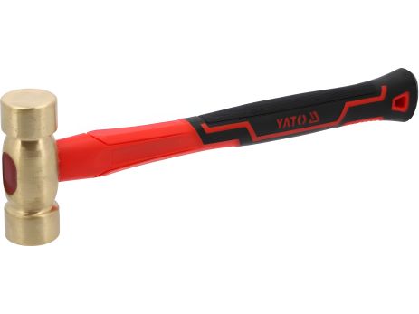 Молоток з латунним обухом m=1000 г, скловолокниста ручка Yato YT-45294