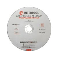 Відрізний диск по металу, 180×1,6×22,2 мм, 8500 об/хв INTERTOOL CT-4013