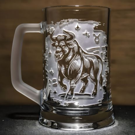 Пивной бокал с гравировкой для Тельцов Пивной бокал с гравировкой для Тельцов