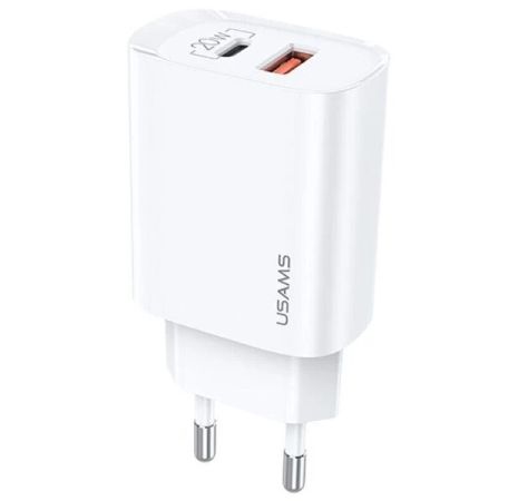 Мережевий адаптер USAMS T35 Fast Charger US-CC121 1USB, 1Type-C, 20W, PD3.0, QC, white Мережевий адаптер USAMS T35 Fast Charger US-CC121 1USB, 1Type-C, 20W, PD3.0, QC, white