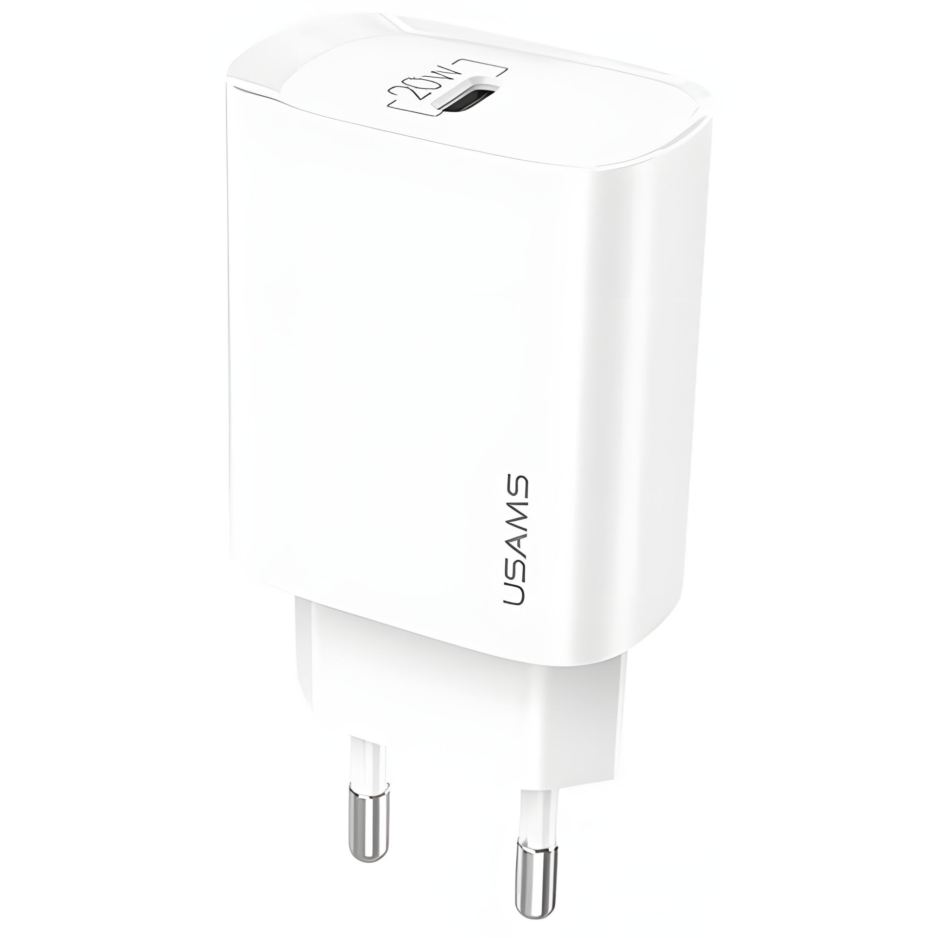 Швидкісний мережевий адаптер USAMS T39 Single Port PD Charger US-CC131, 1Type-C, 20W, PD3.0, білий Швидкісний мережевий адаптер USAMS T39 Single Port PD Charger US-CC131, 1Type-C, 20W, PD3.0, білий