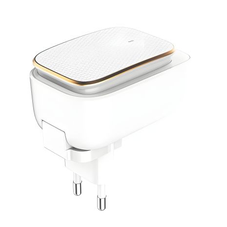 Адаптер мережний Ldnio A2205 +Type-C USB Cable Touch Light | 2USB, 2.4A | white