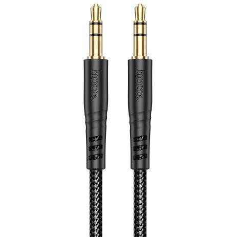 Кабель HOCO UPA24 Smooth AUX audio, 1m, black аудіодріт