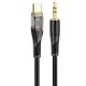 Кабель HOCO UPA25 3.5mm to Type-C Transparent Discovery Edition Digital audio conversion cable, 1M, black