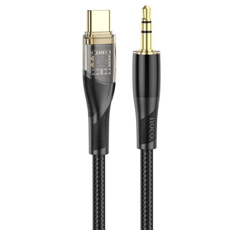 Кабель HOCO UPA25 3.5mm to Type-C Transparent Discovery Edition Digital audio conversion cable, 1M, black