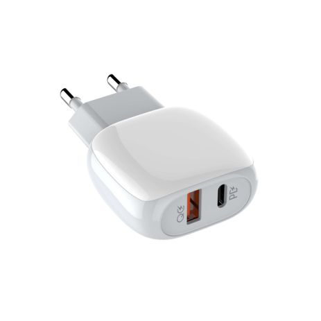 Адаптер сетевой LDNIO A2313C +Type-C to Lightning Cable |1USB/1Type-C, QC/PD, 3A| white