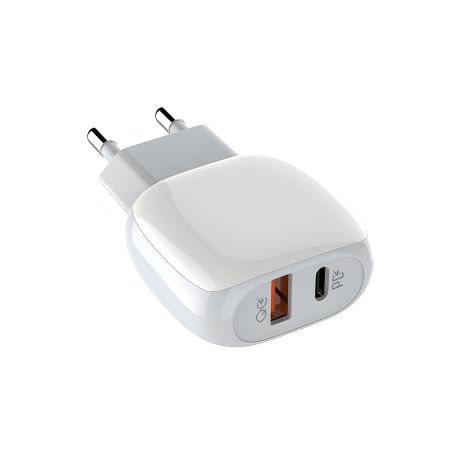 Адаптер мережевий LDNIO A2313C +Type-C для Lightning Cable, 1USB, 1Type-C, QC, PD, 3A, white Адаптер мережевий LDNIO A2313C +Type-C для Lightning Cable, 1USB, 1Type-C, QC, PD, 3A, white