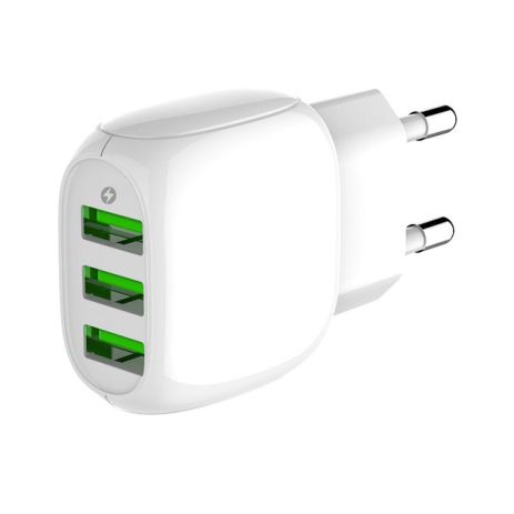 Адаптер сетевой LDNIO A3315 +Micro USB Cable |3USB, 3.1A| white
