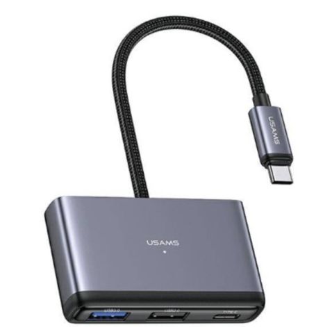 USB Хаб Usams US-SJ627 4in1 Multifunctional Type-C Type-C*1+USB3.0*1+USB 2.0*2 dark grey USB Хаб Usams US-SJ627 4in1 Multifunctional Type-C Type-C*1+USB3.0*1+USB 2.0*2 dark grey