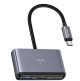 USB Хаб Usams US-SJ627 4in1 Multifunctional Type-C Type-C*1+USB3.0*1+USB 2.0*2 dark grey