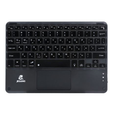 Клавіатура бездротова JEQANG JB-380 bluetooth charging and lighting touch keyboard Чорний Клавіатура бездротова JEQANG JB-380 bluetooth charging and lighting touch keyboard Чорний