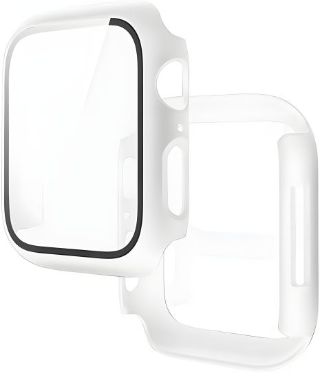 Бампер для Apple Watch HOCO iWatch7/8 WS3 Shadow protective case+film (45mm) White