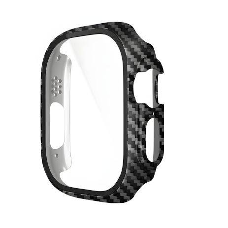 Бампер для Apple Watch HOCO iWatch Ultra WS6 Shadow protective case+film (49mm) Carbon Pattern