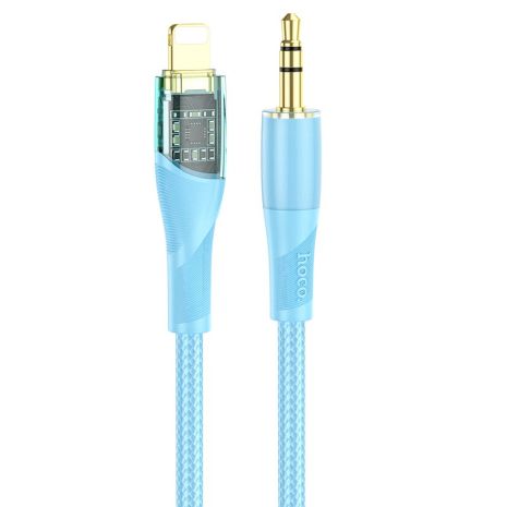 Кабель HOCO UPA25 3.5mm to lightning Transparent Discovery Edition Digital audio conversion cable |1M| blue