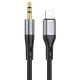 Кабель HOCO UPA22 3.5mm to Lightning silicone digital audio conversion cable, 1M, black