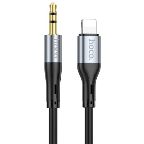 Кабель HOCO UPA22 3.5mm to Lightning silicone digital audio conversion cable, 1M, black Кабель HOCO UPA22 3.5mm to Lightning silicone digital audio conversion cable, 1M, black