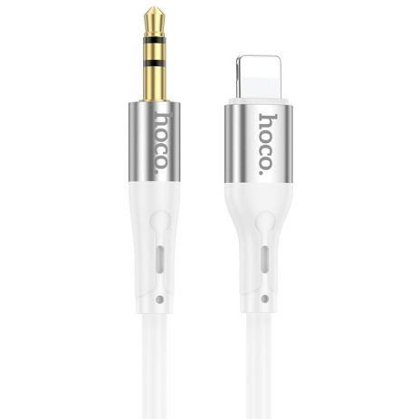 Кабель HOCO UPA22 3.5mm to Lightning silicone digital audio conversion cable, 1M, white Кабель HOCO UPA22 3.5mm to Lightning silicone digital audio conversion cable, 1M, white