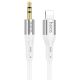 Кабель HOCO UPA22 3.5mm to Lightning silicone digital audio conversion cable, 1M, white