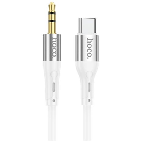 Кабель HOCO UPA22 3.5mm to Type-C silicone digital audio conversion cable, 1M, white Кабель HOCO UPA22 3.5mm to Type-C silicone digital audio conversion cable, 1M, white