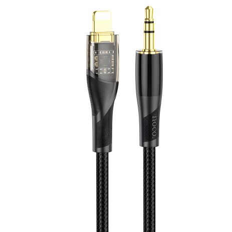 Кабель HOCO UPA25 3.5mm to lightning Transparent Discovery Edition, 1M| black