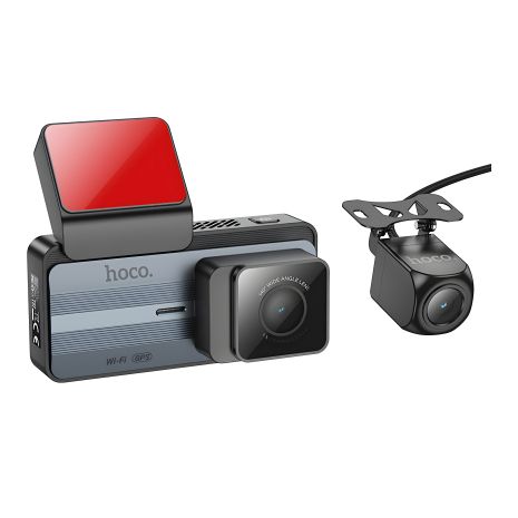 Сірий відеореєстратор Hoco DV12 2K з IPS WI-FI+GPS камерами Сірий відеореєстратор Hoco DV12 2K з IPS WI-FI+GPS камерами