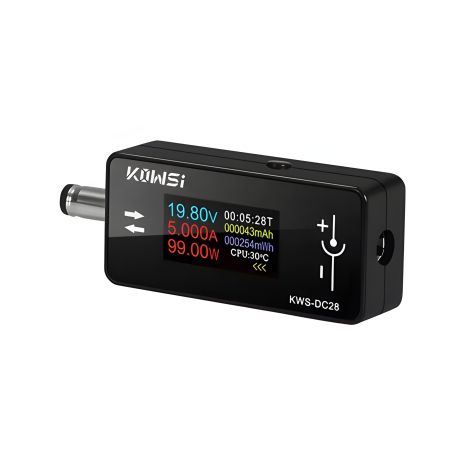 Тестер KWS-DC28 багатофункціональний DC 5.5x2.5, TFT Display 0.96", 4-30V, 0-12A, 0-360W, Black Тестер KWS-DC28 багатофункціональний DC 5.5x2.5, TFT Display 0.96", 4-30V, 0-12A, 0-360W, Black