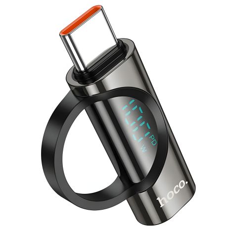 Адаптер HOCO UA32 Type-C male to Type-C female display Black