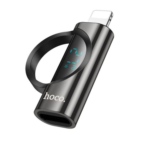 Адаптер HOCO UA32B iP male to Type-C female display Black
