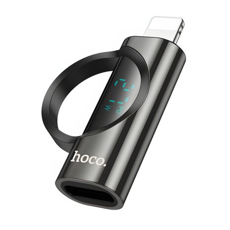 Адаптер HOCO UA32B iP male to Type-C female display Black Адаптер HOCO UA32B iP male to Type-C female display Black