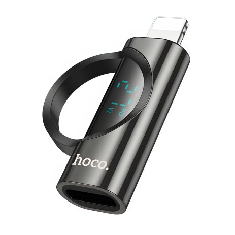 Адаптер HOCO UA32B iP male до Type-C female, чорний Адаптер HOCO UA32B iP male до Type-C female, чорний