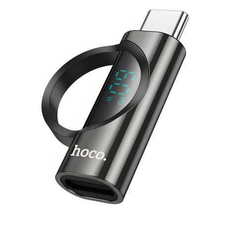 Адаптер HOCO UA32A Type-C male to iP female display Black Адаптер HOCO UA32A Type-C male to iP female display Black