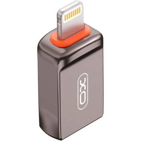 OTG-адаптер XO NB281A Apple TO USB Zinc Alloy Adapter Сірий