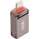 OTG-адаптер XO NB281A Apple TO USB Zinc Alloy Adapter Сірий