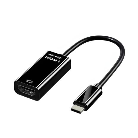 4K 60Hz Type-C M to HDMI F Adapter Plastic PVC Black (2K 120Hz) TH001F-PPV-460KS 4K 60Hz Type-C M to HDMI F Adapter Plastic PVC Black (2K 120Hz) TH001F-PPV-460KS